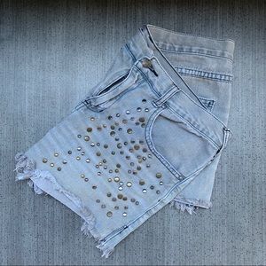 Free People Gray Denim Shorts